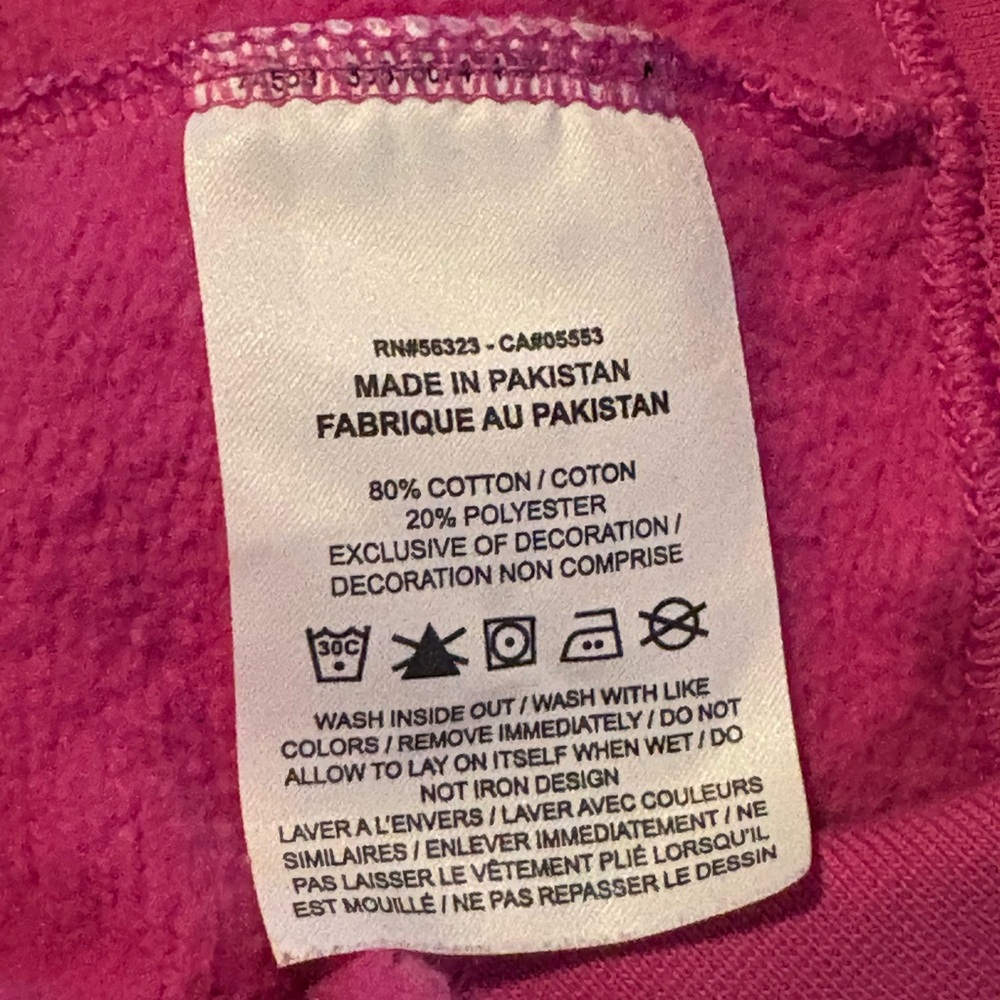Nike Pink Cropped Crewneck Sweatshirt Embroidered Swoosh Size M - Picture 3 of 6